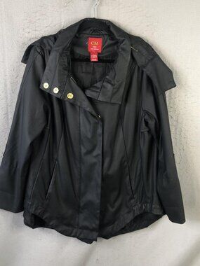 Ciao Milano Coat Women L Black Softshell Hooded Rock Punk Preppy Dark Whimsigoth